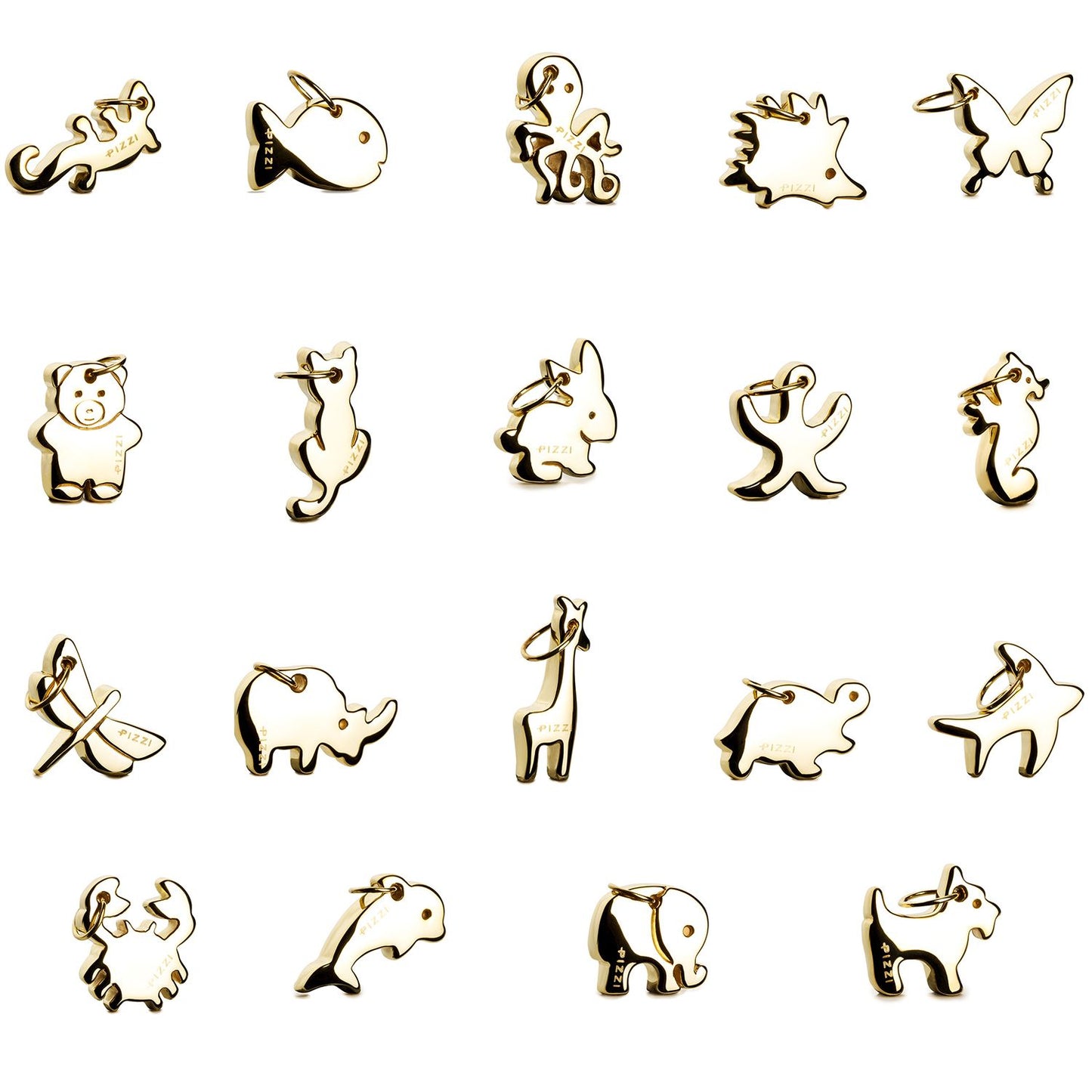 Pendente animals granchio in oro giallo 18kt con laccio