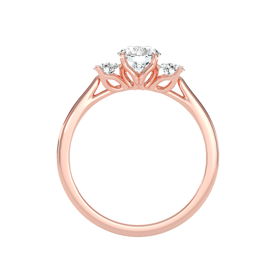 18k Rose Gold Trilogy Ring with 0.94-Carat Diamonds