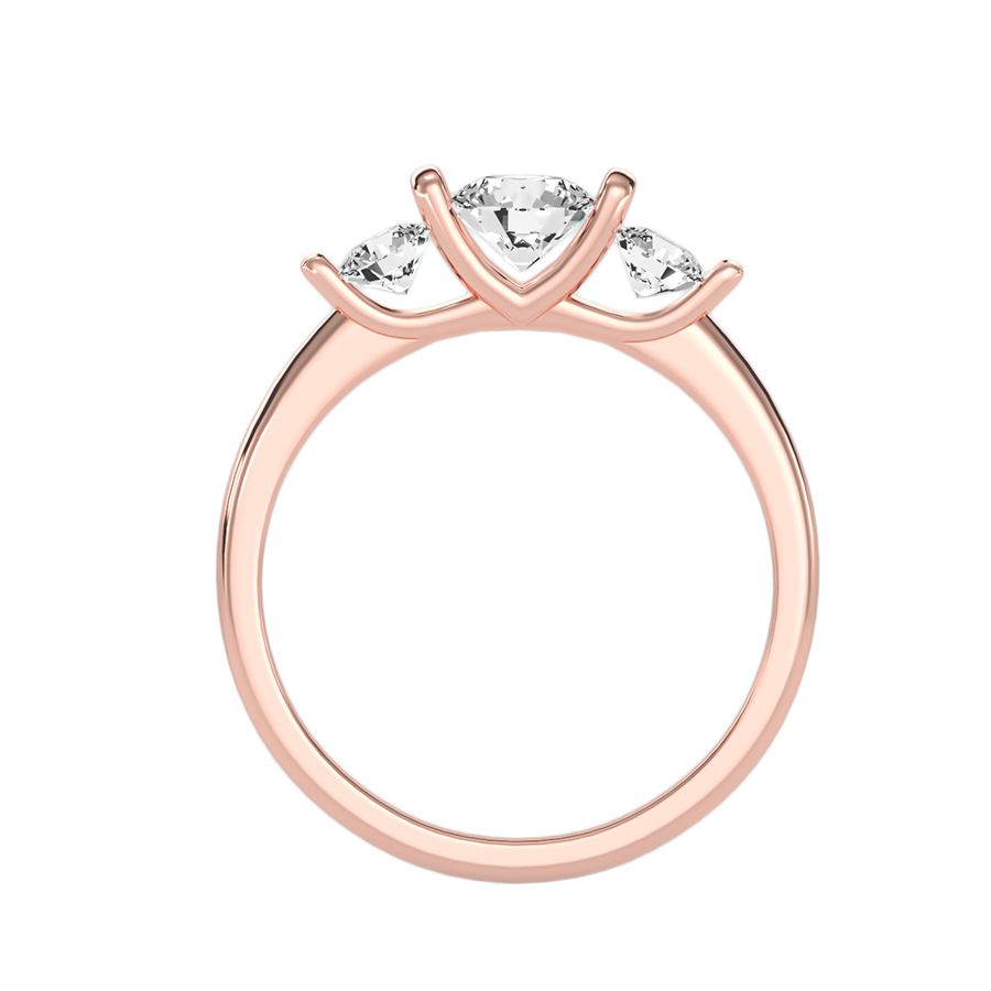 18k Rose Gold Trilogy Ring with 0.87-carat Diamonds