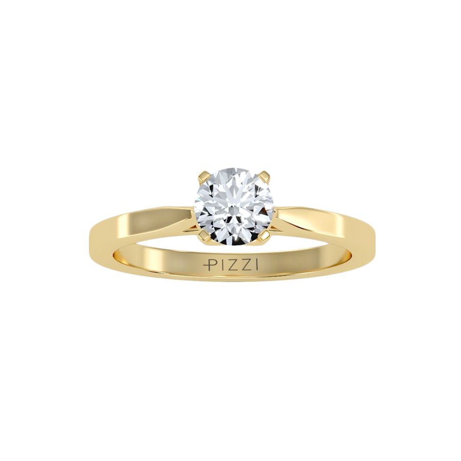 18k Yellow Gold Solitaire Ring with 0.70 Carat Diamonds