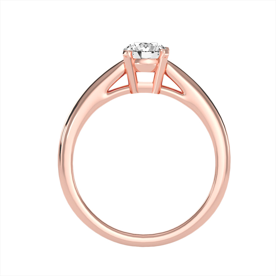 Anello Solitario in Oro Rosa 18k con diamanti da 0,60 carati