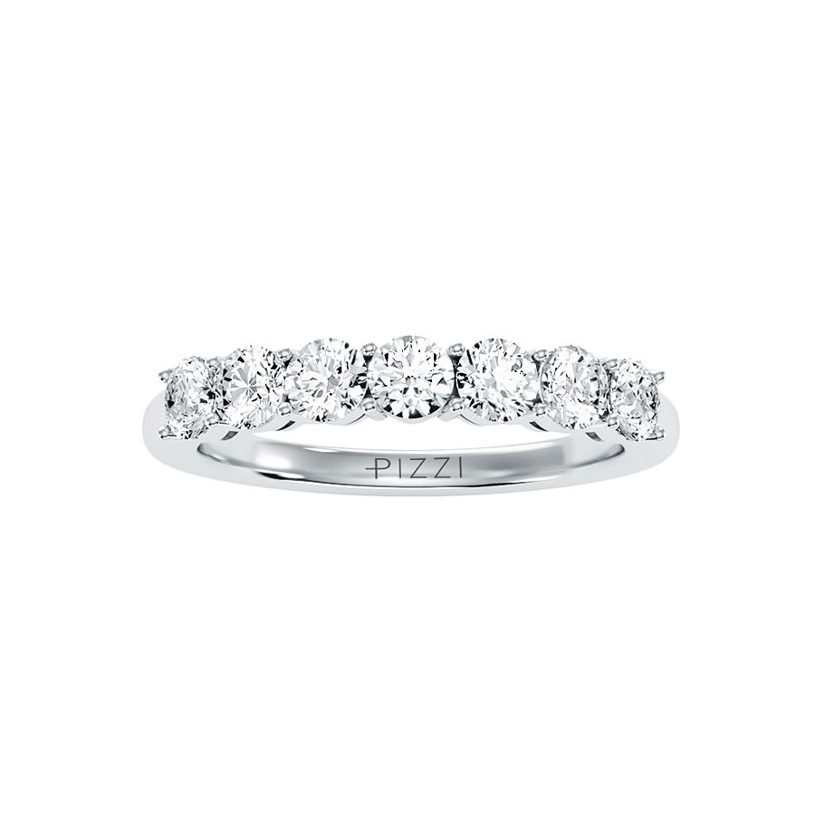 Riviera 7-Stein-Ring aus 18-karätigem Weißgold mit 1,12 Karat Diamanten