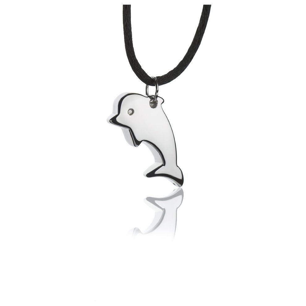 Halskette mit Anhänger aus Silber  Delfin groß