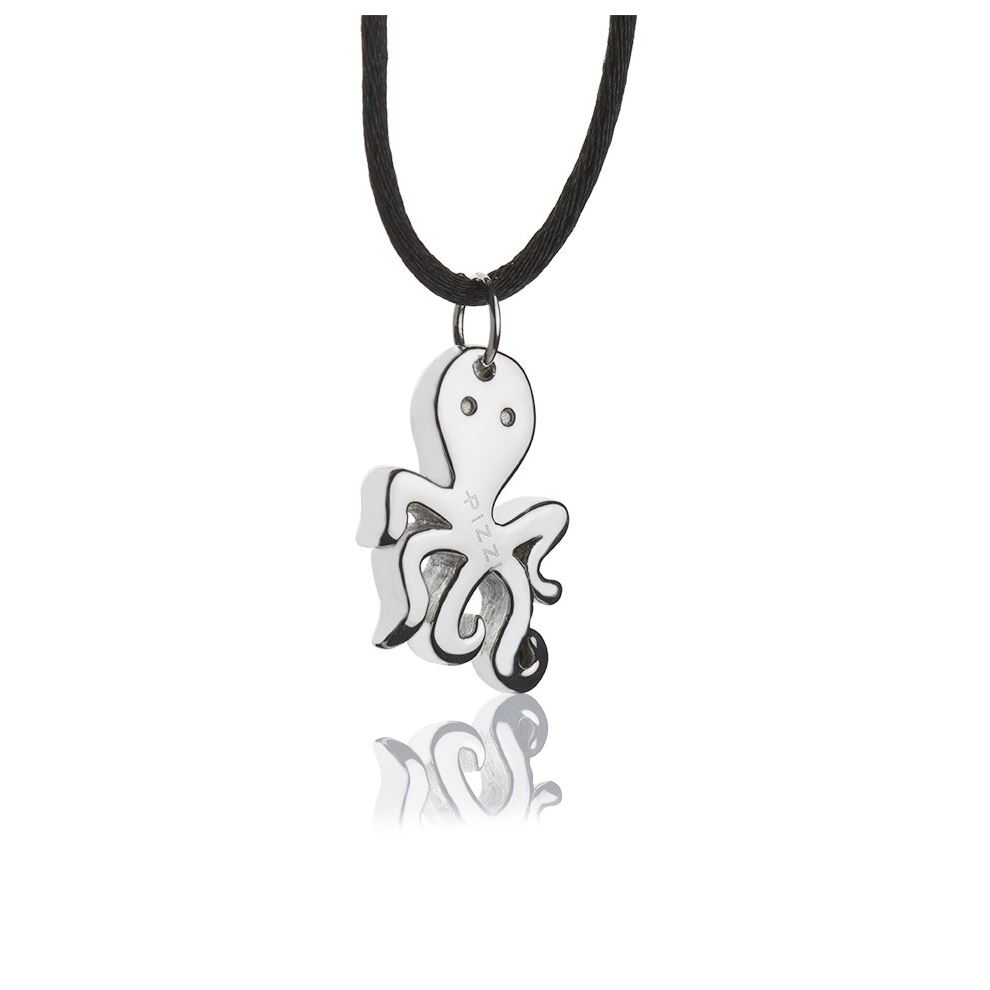 Silver necklace with large octopus pendant