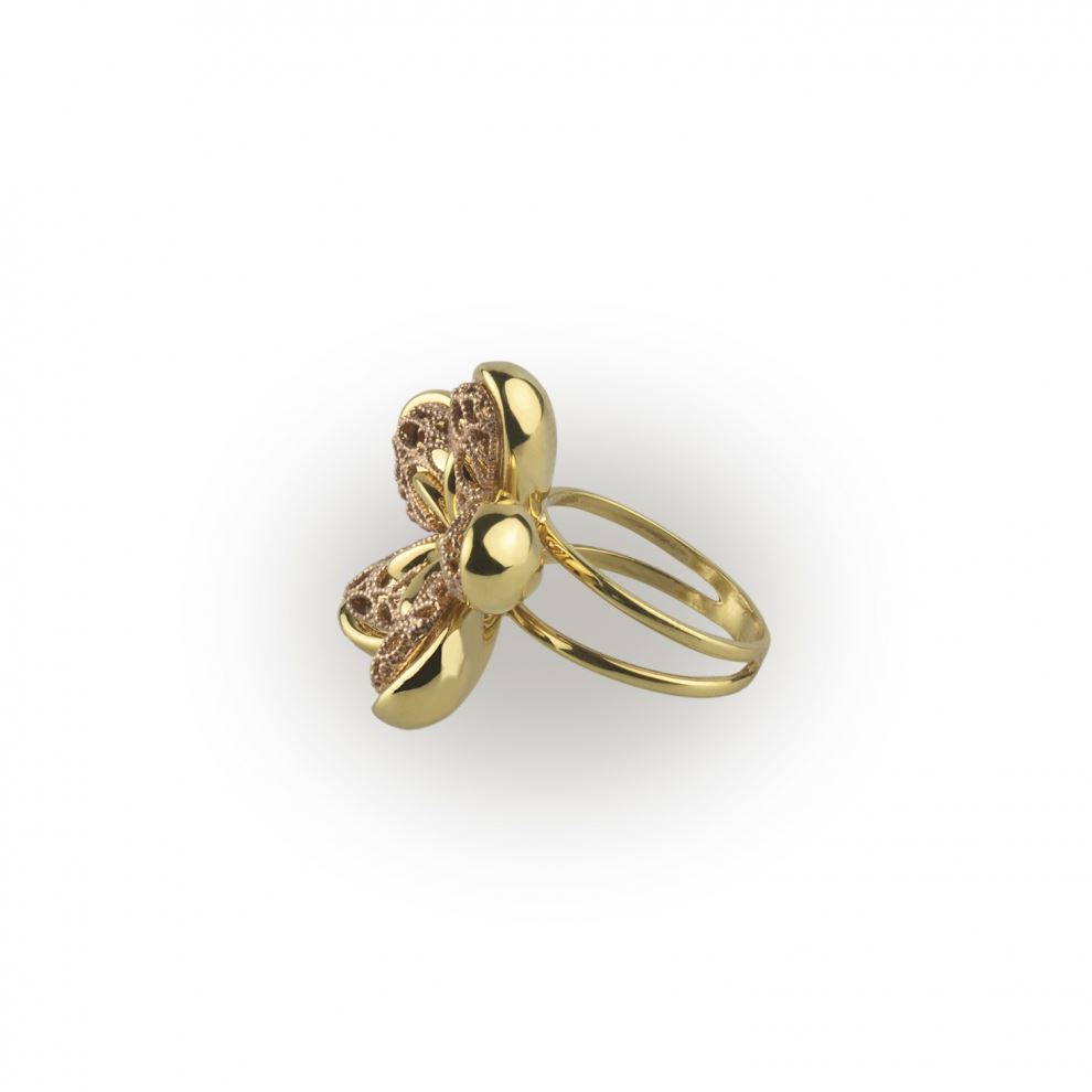 Flower Ring in Yellow and Rose Gold 18kt