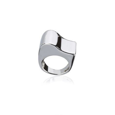 shiny silver wave ring