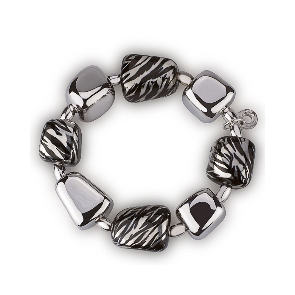 Armband aus silber mit klumpen zebra- effekt