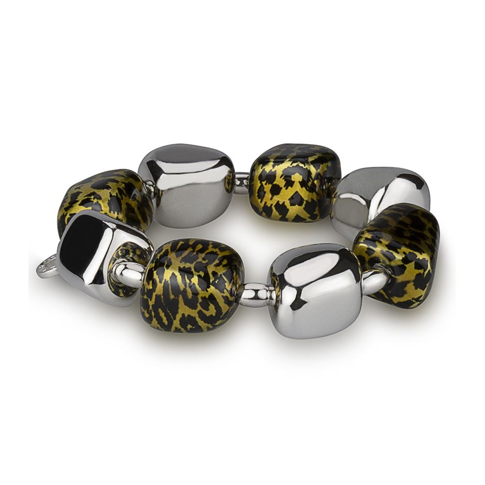 Armband aus Silber mit Klumpen Leopard-effekt