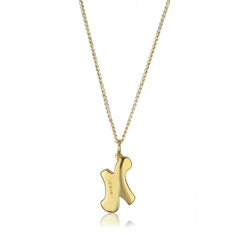 18kt yellow gold chain necklace with initial letter  N