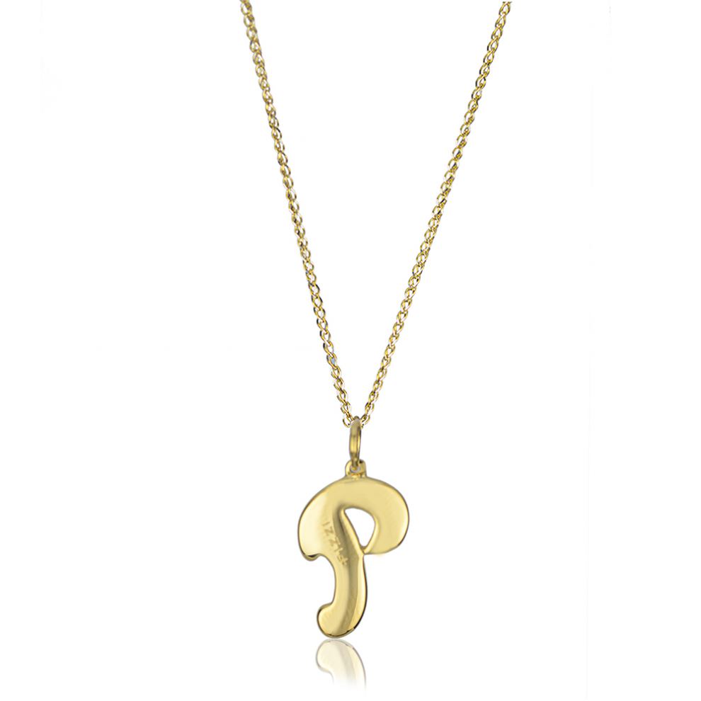 18kt yellow gold chain necklace with initial letter  P