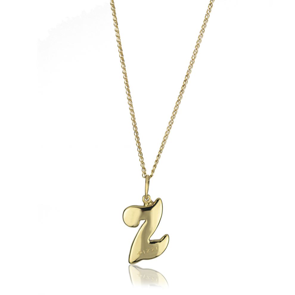 Collana con catena in oro giallo 18kt con iniziale lettera Z