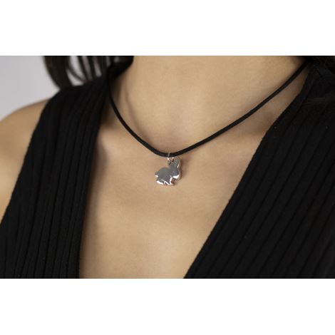 Silver necklace with rabbit pendant