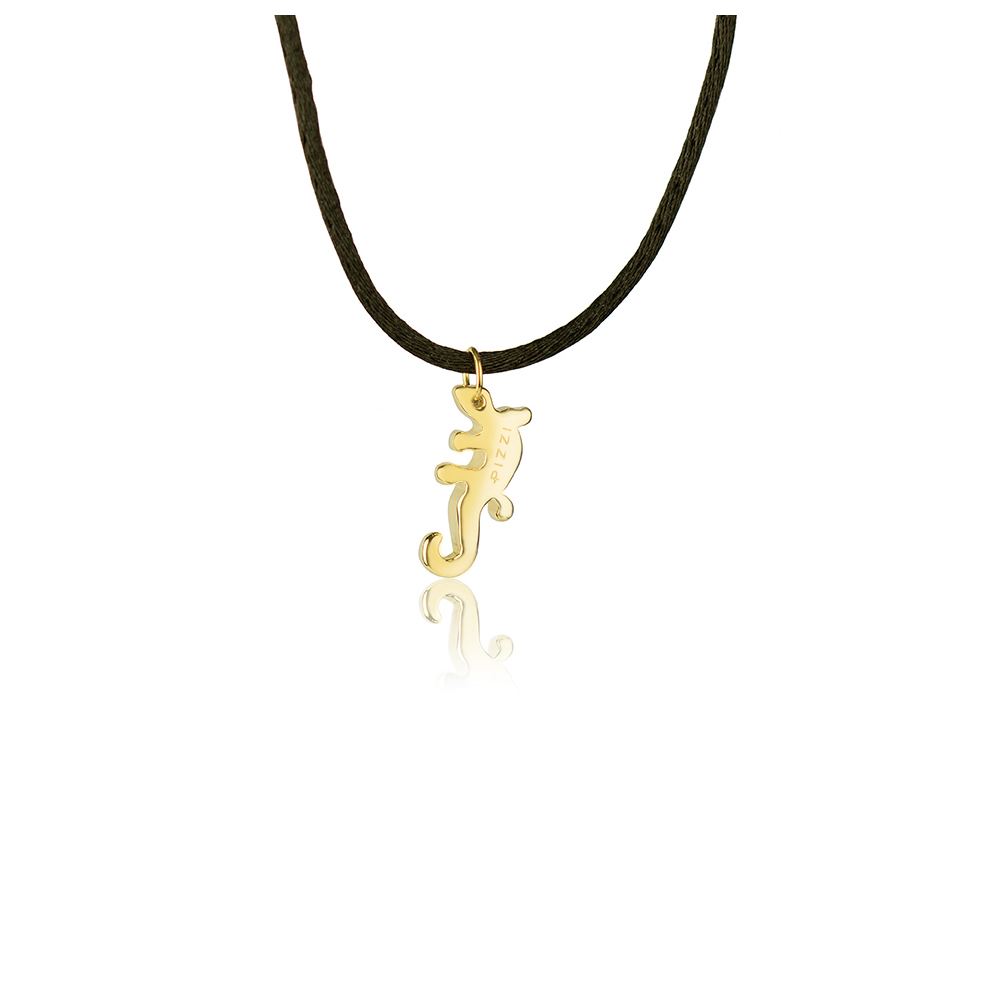 Yellow 18k Gold Lizard Necklace