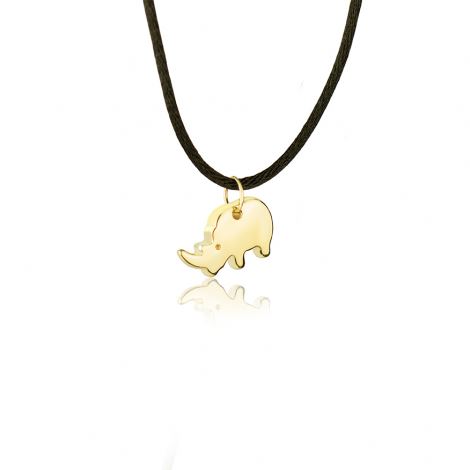 Yellow 18k Gold Rhinoceros Necklace