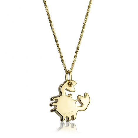 18kt yellow Gold Chain Crab Necklace