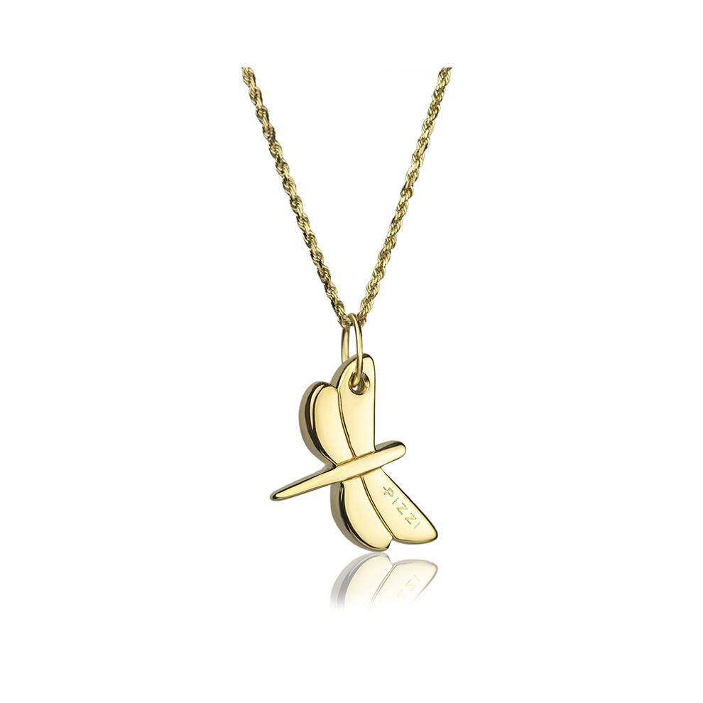 18kt yellow Gold Chain Dragonfly Necklace