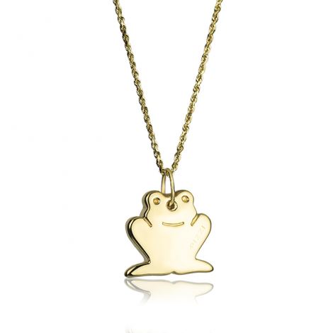 18kt yellow Gold Chain Frog Necklace