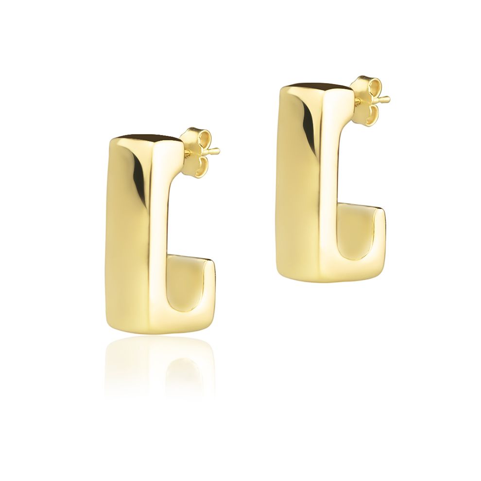 18kt yellow gold squared earrings