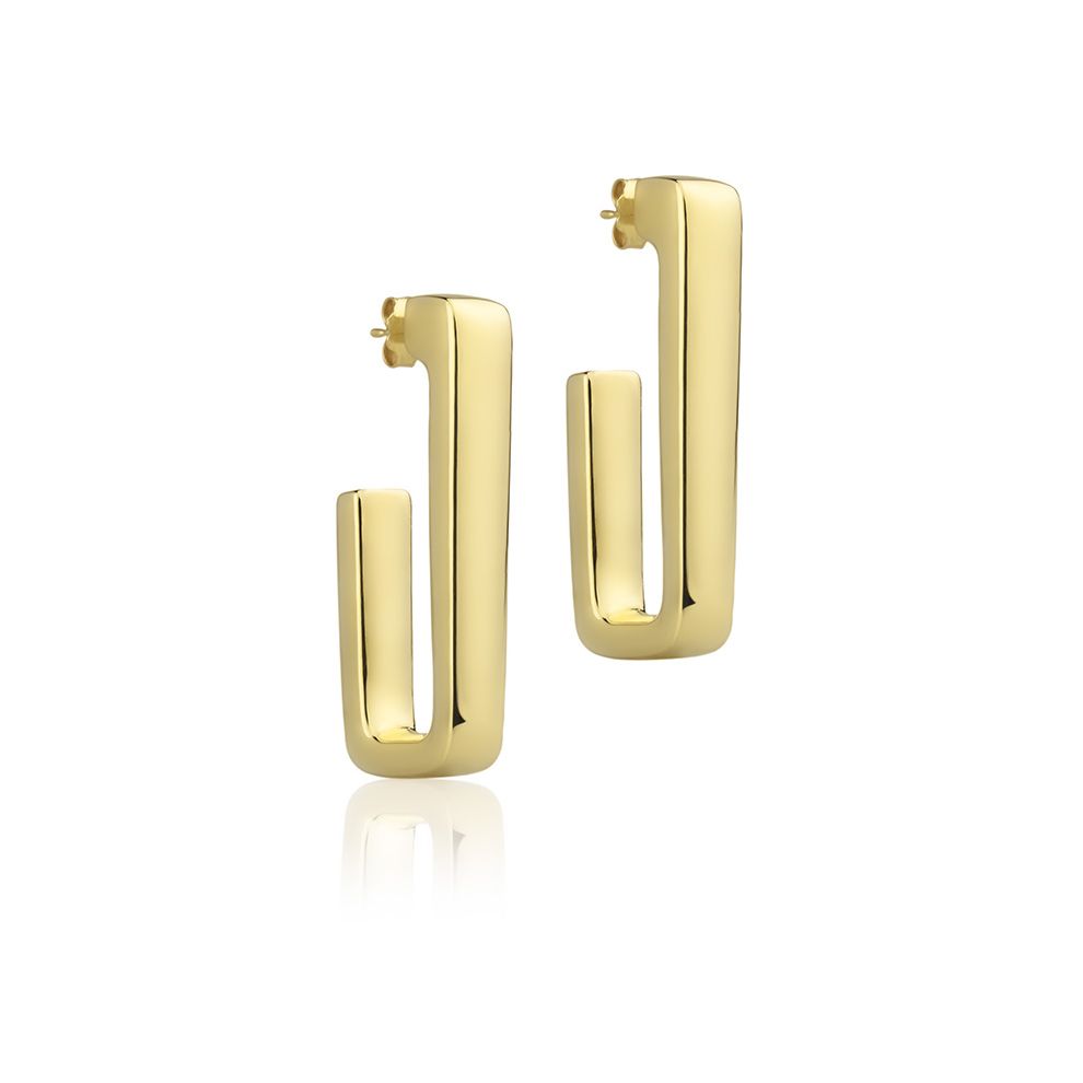 18kt yellow gold squared earrings