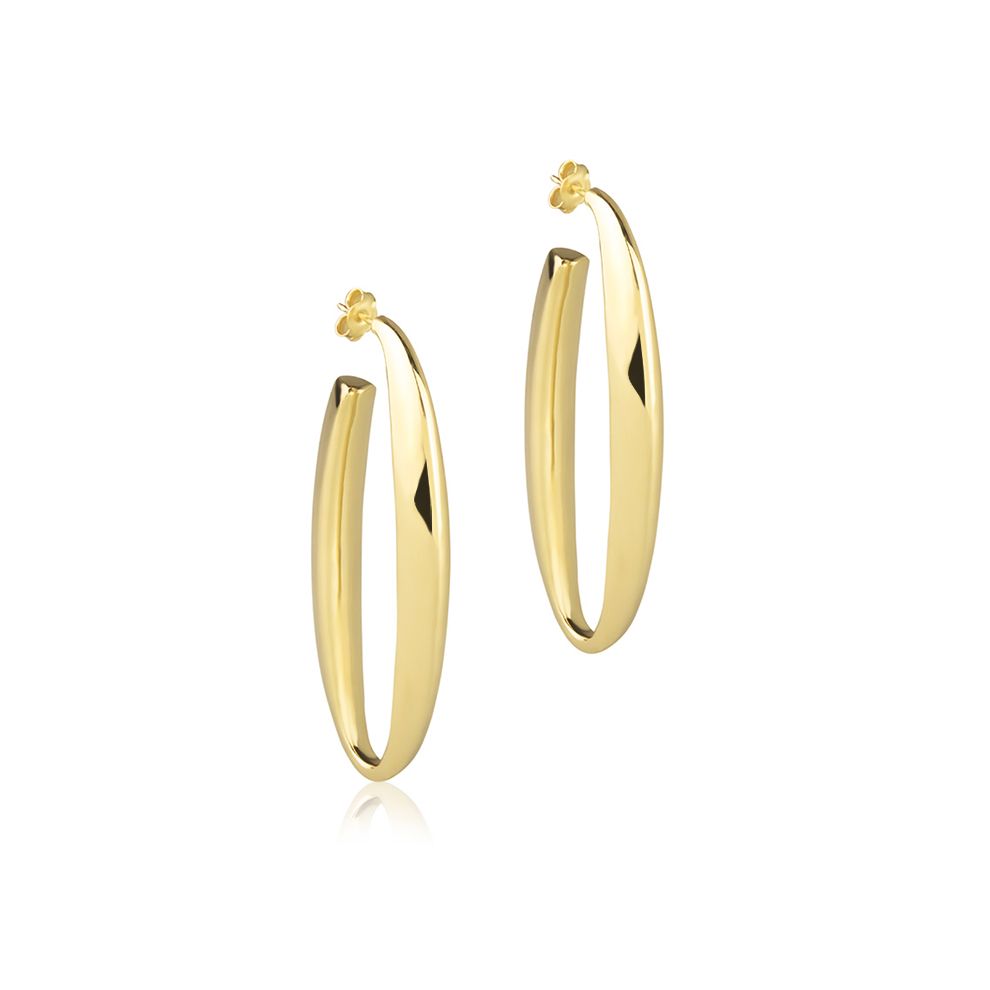 18kt yellow gold oval hoop earrings