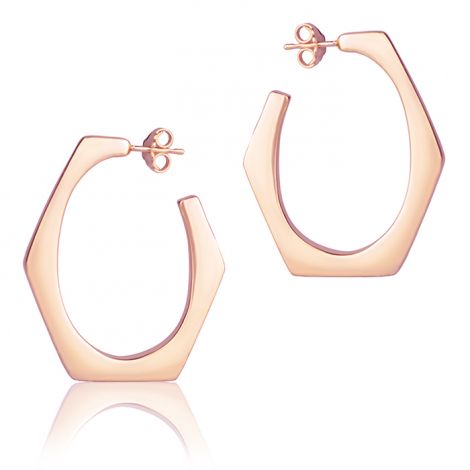 18kt rose gold hexagon earrings