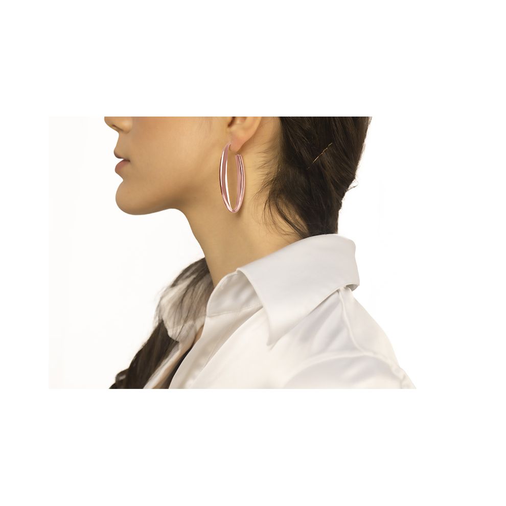 18kt rose gold oval hoop earrings