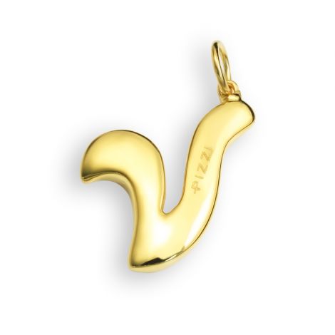 Yellow gold 18kt necklace initial letter V