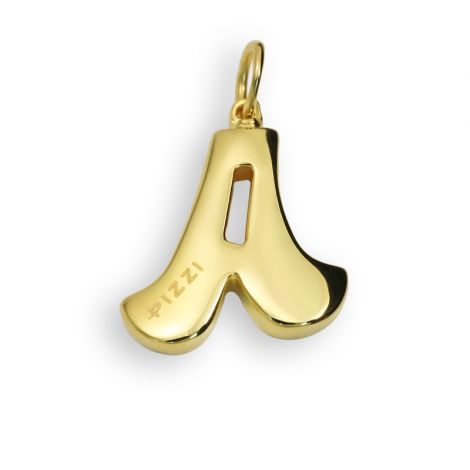 18kt yellow gold chain necklace with initial letter  A