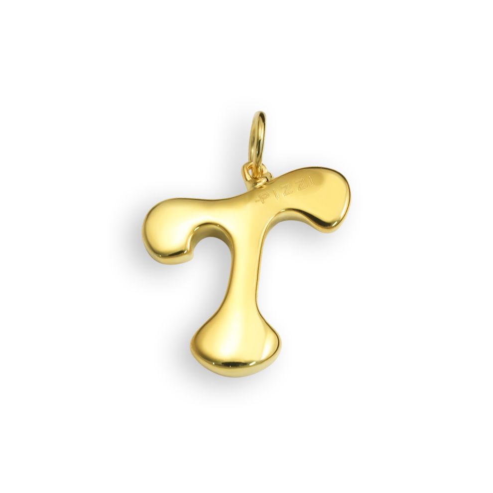 18kt yellow gold chain necklace with initial letter T