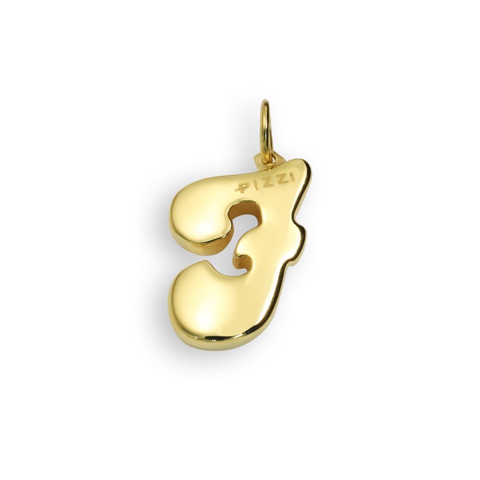 18kt yellow gold chain necklace with initial letter  F