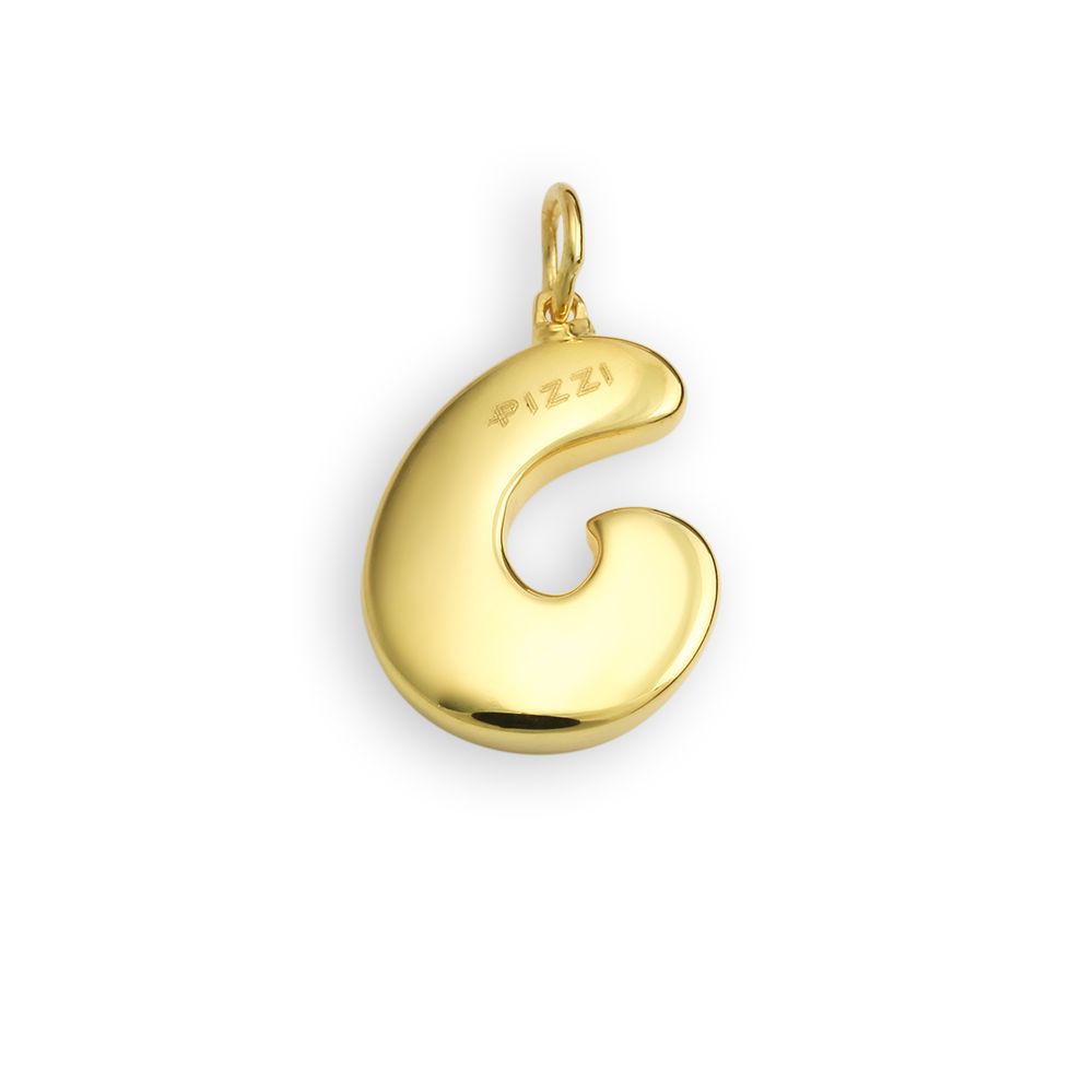 18kt yellow gold chain necklace with initial letter  C
