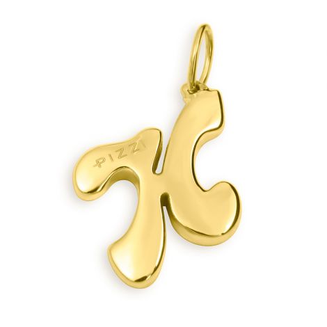 18kt yellow gold chain necklace with initial letter  H