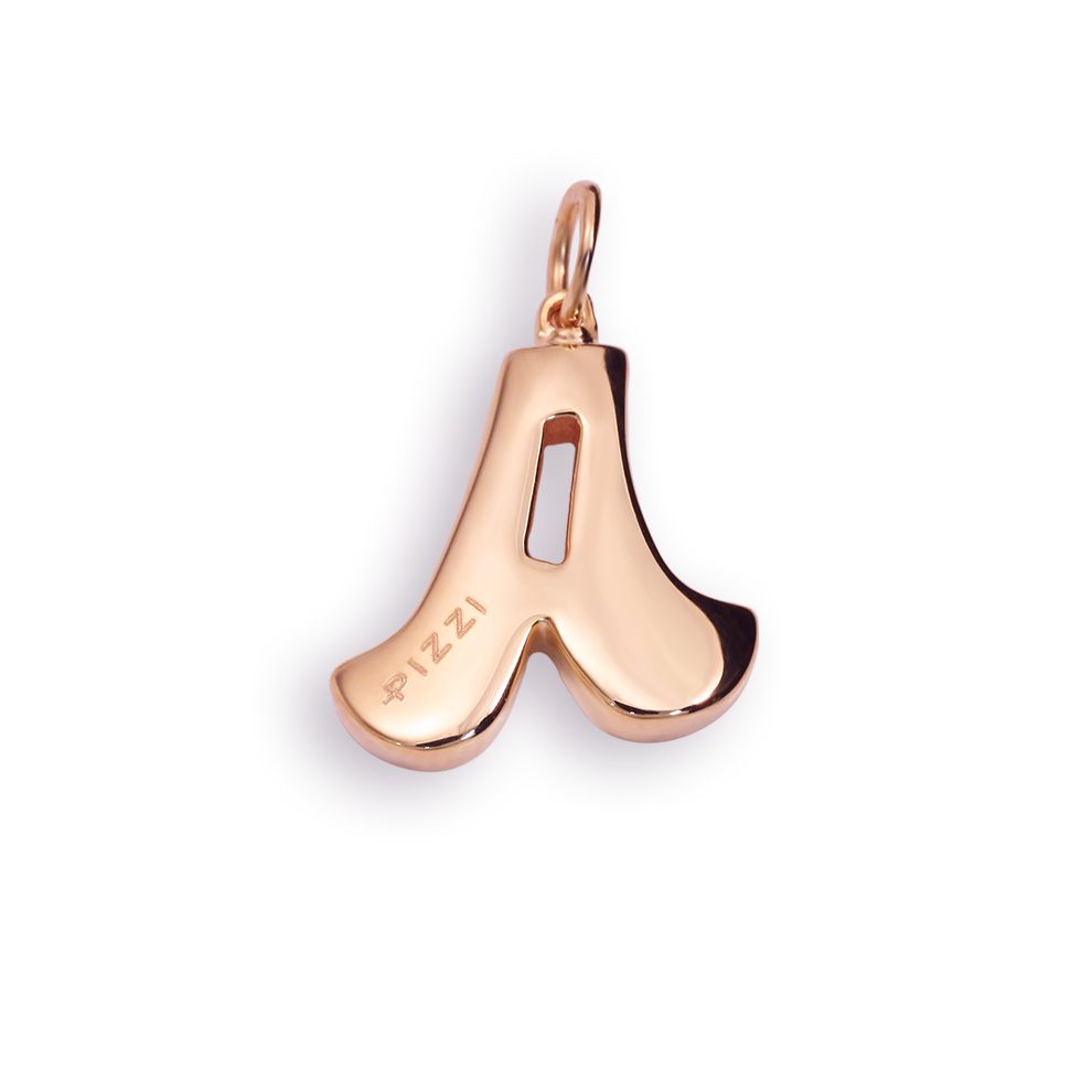 18kt yellow gold chain necklace with initial letter  A