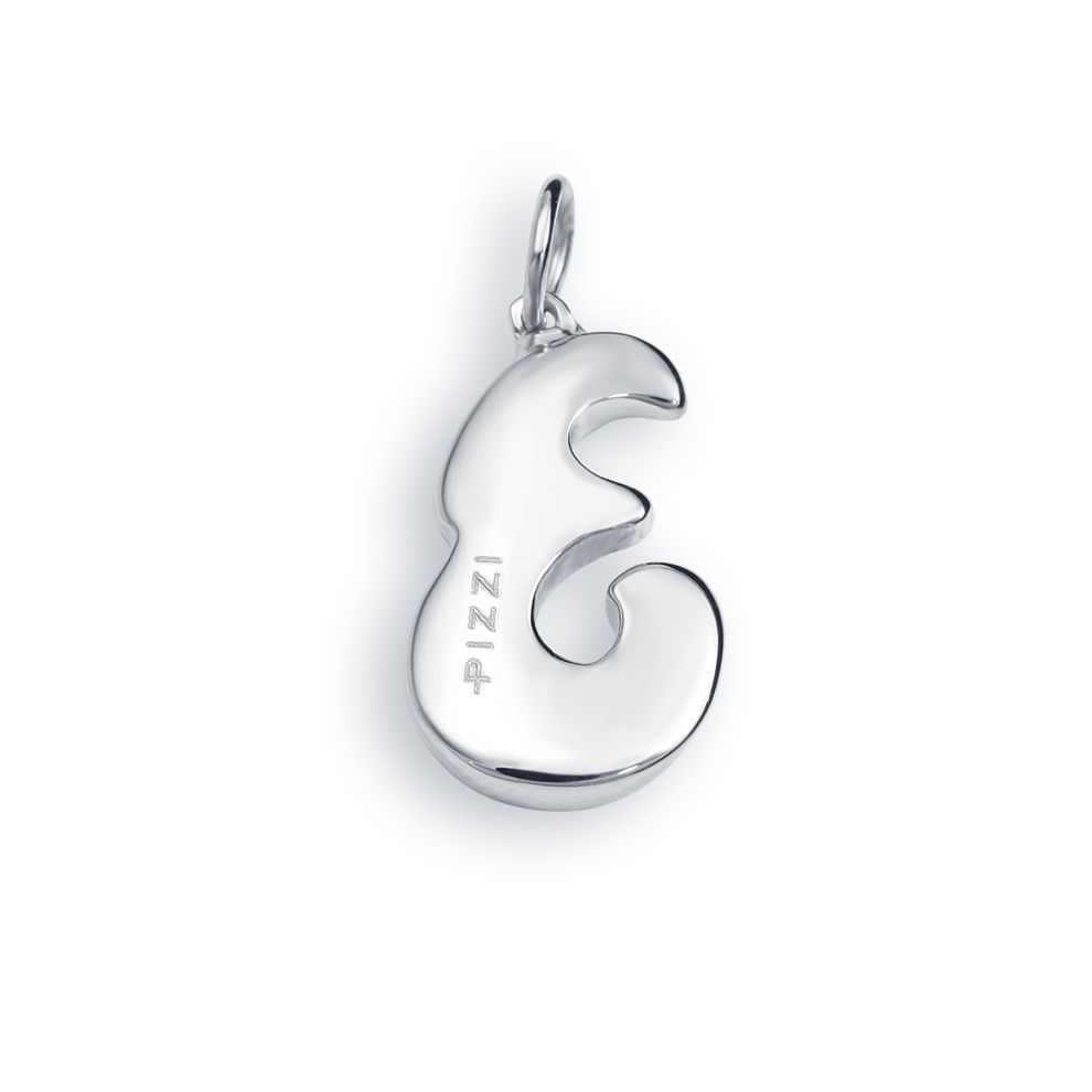 18kt white gold chain necklace with initial letter  E