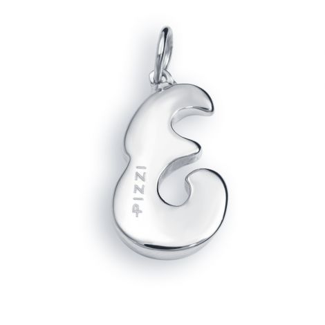 18kt white gold chain necklace with initial letter  E