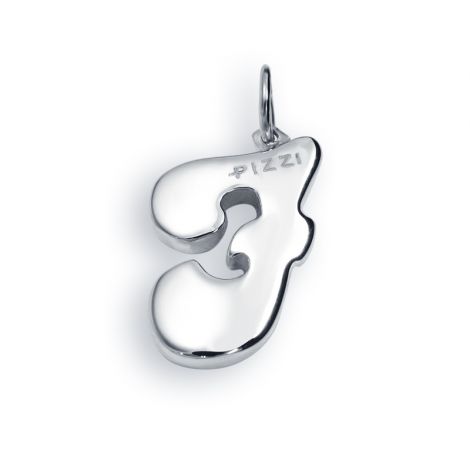 18kt white gold chain necklace with initial letter  F