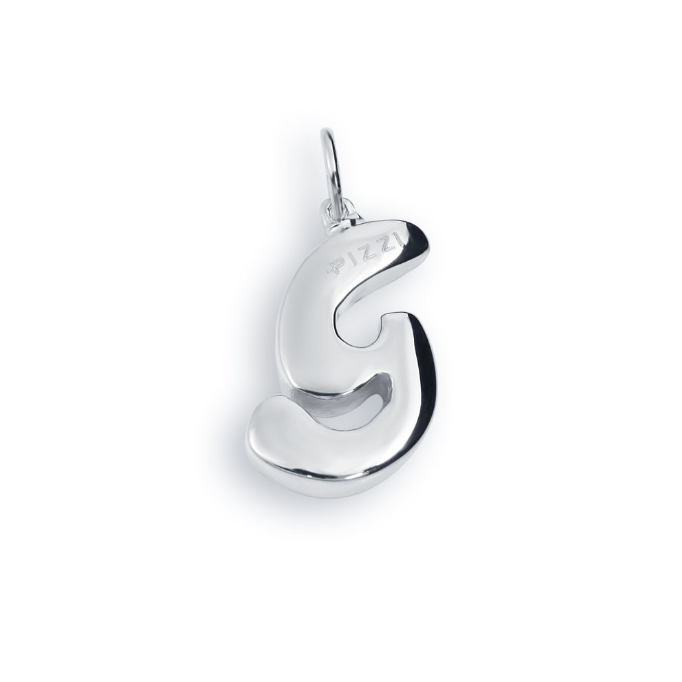18kt white gold chain necklace with initial letter  G