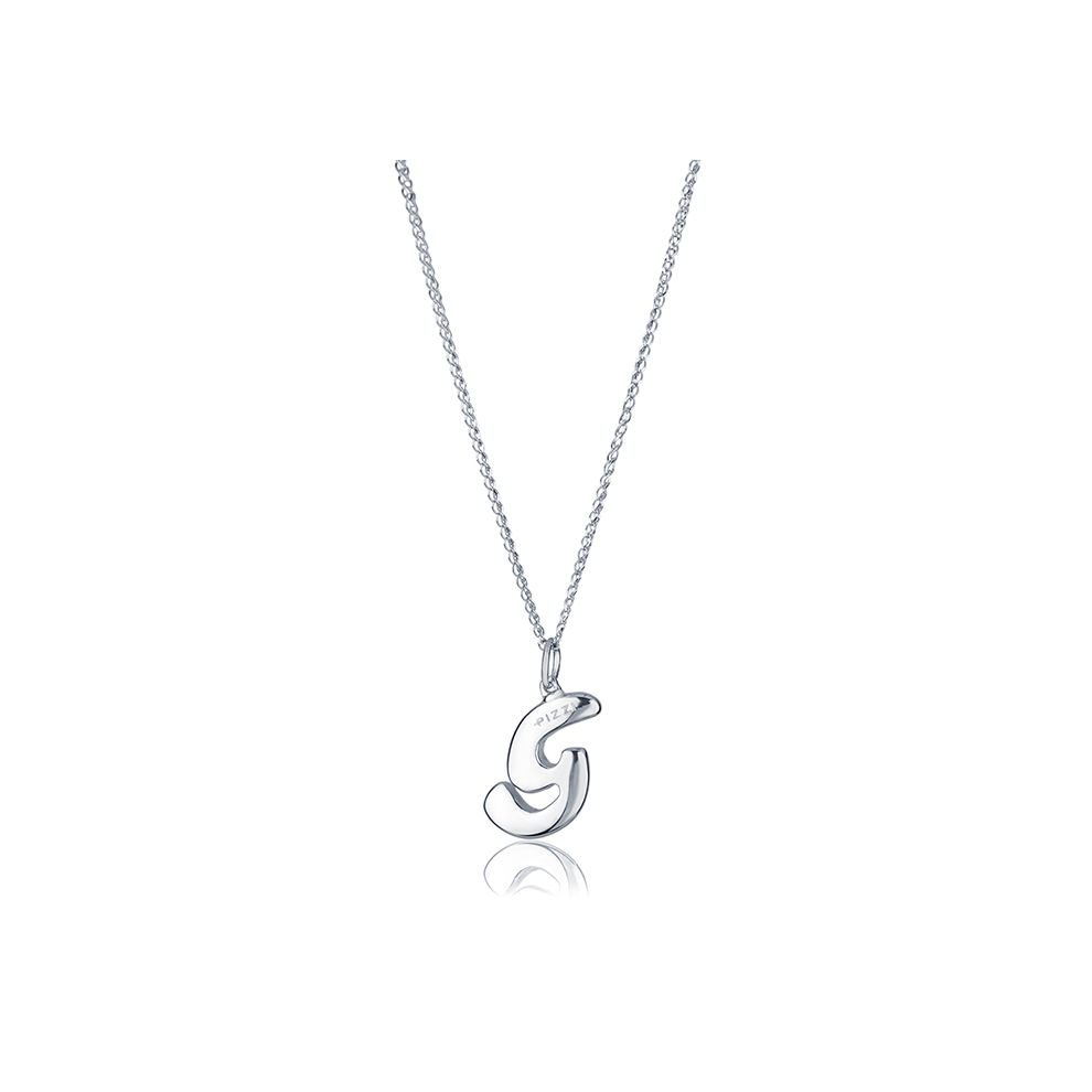 18kt white gold chain necklace with initial letter G
