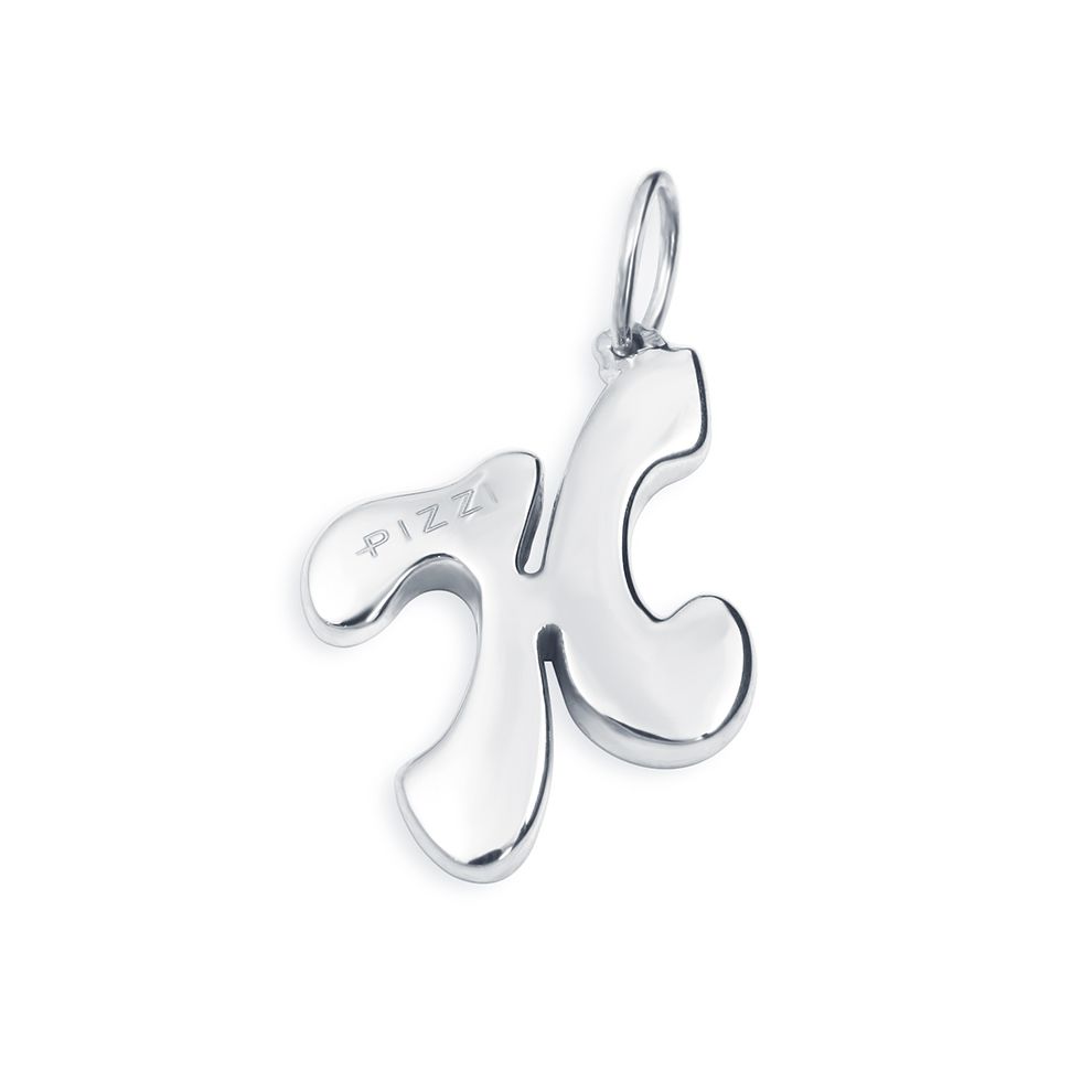 18kt  white gold chain necklace with initial letter  H