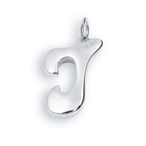 18kt White gold chain necklace with initial letter  I