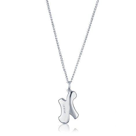 18kt white gold chain necklace with initial letter  N