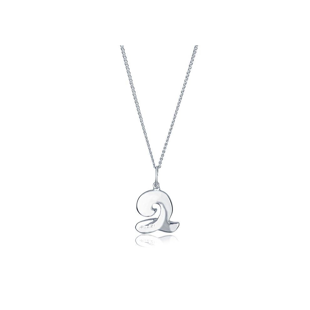 18kt white gold chain necklace with initial letter Q