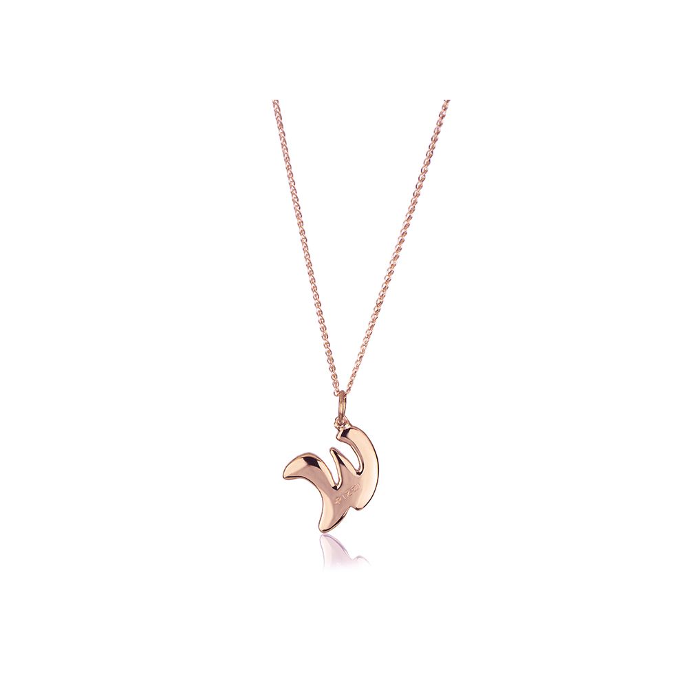 18kt rose gold chain necklace with initial letter W