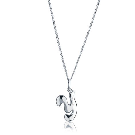 18kt white gold chain necklace with initial letter Y