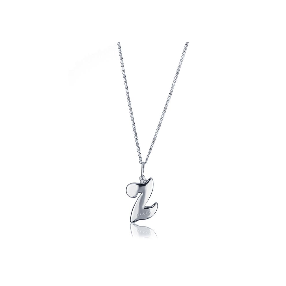 18kt White gold chain necklace with initial letter Z