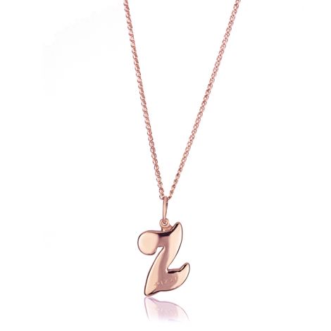 18kt  rose gold chain necklace with initial letter Z