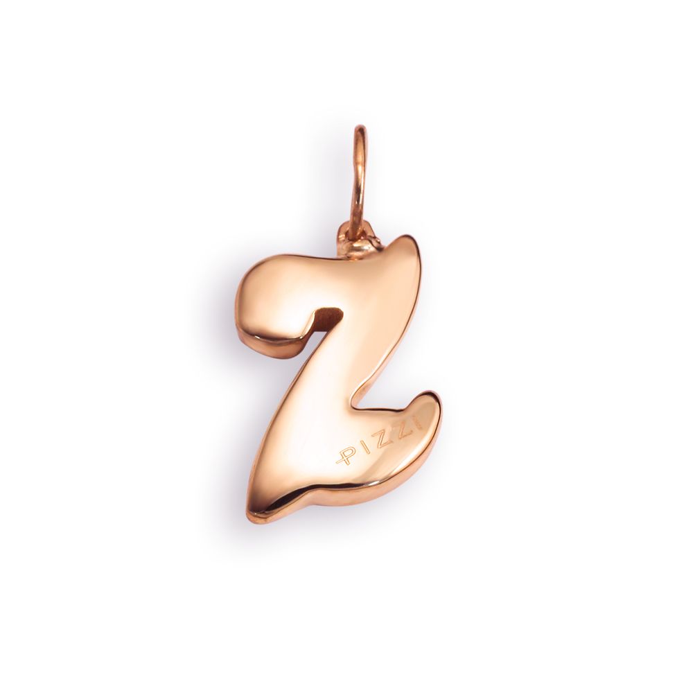 18kt  rose gold chain necklace with initial letter Z