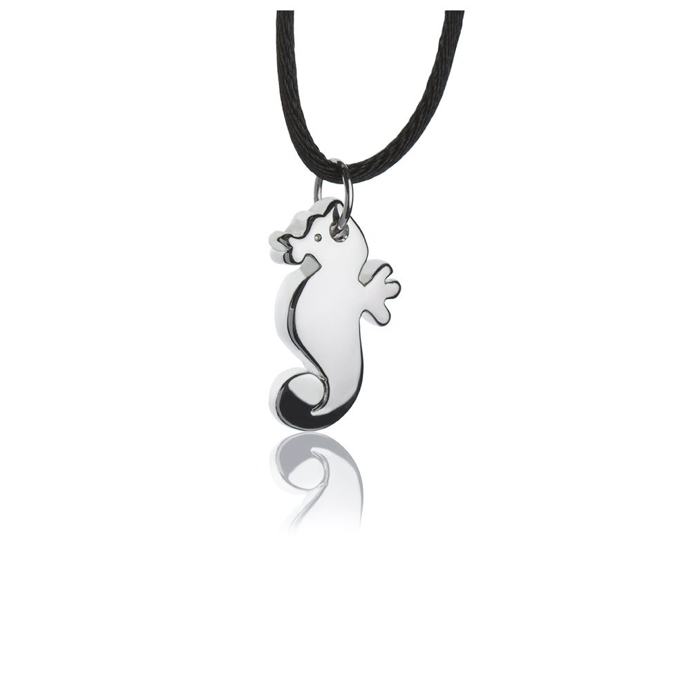 Halskette mit Anhänger aus Silber  Seepferd groß