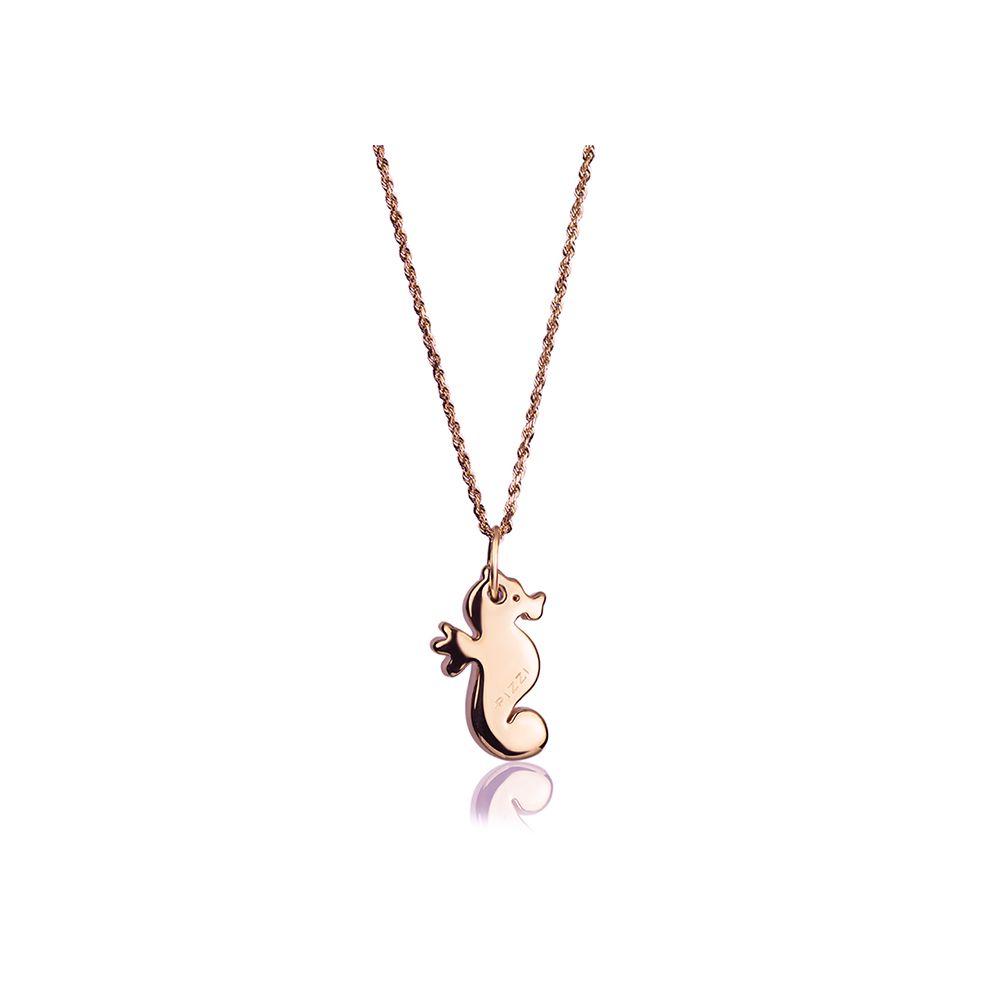 18kt Rose Gold Chain Seahorse Necklace