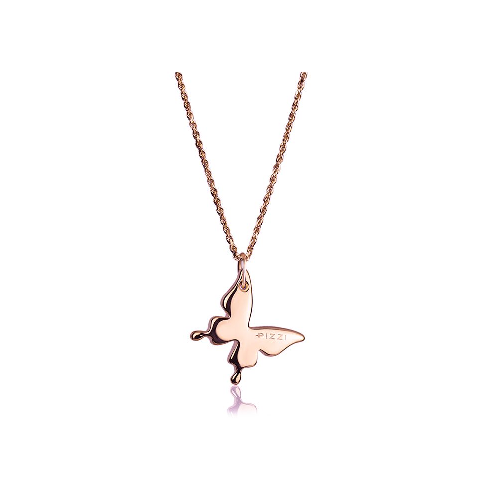 18kt Rose Gold Chain Butterfly Necklace